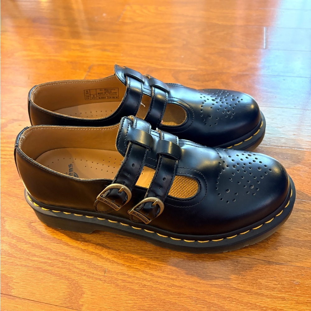 Dr. Martens Black Leather Double Buckle Shoes